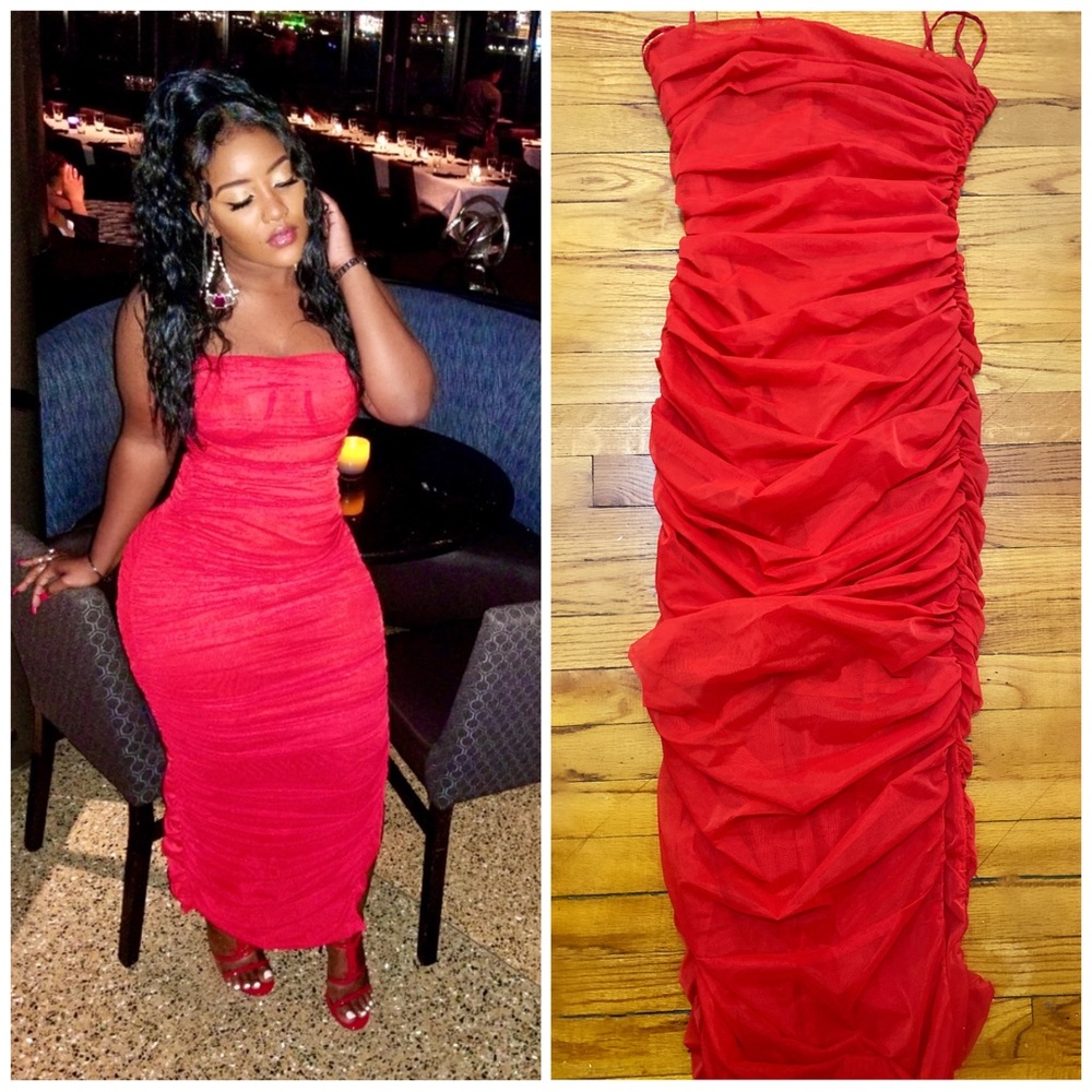 Hot Miami Styles Red Crunch Dress
